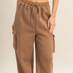 Hyfve Drawstring Cargo Sweatpants Mocha